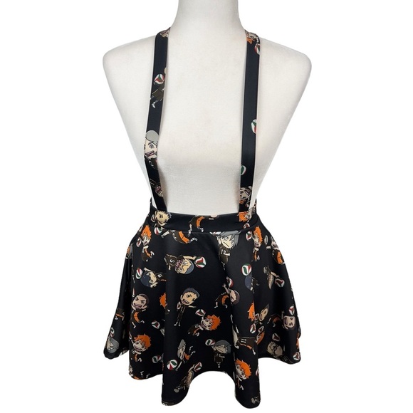 Hot Topic Haikyu Chibi Japanese Character Cosplay Anime Suspender Mini Skirt - Picture 1 of 12